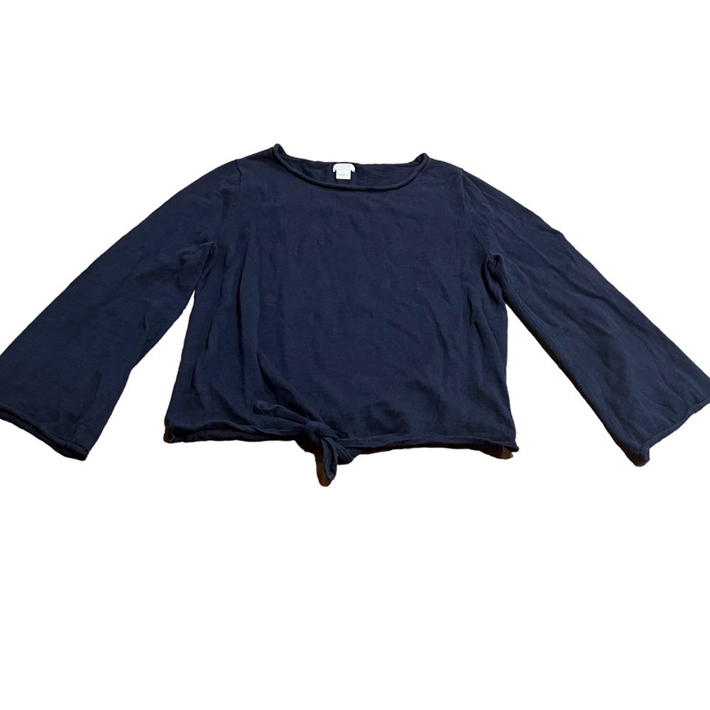 J. Crew Women’s Blue Scoop Neck Cropped Sweater Size Medium